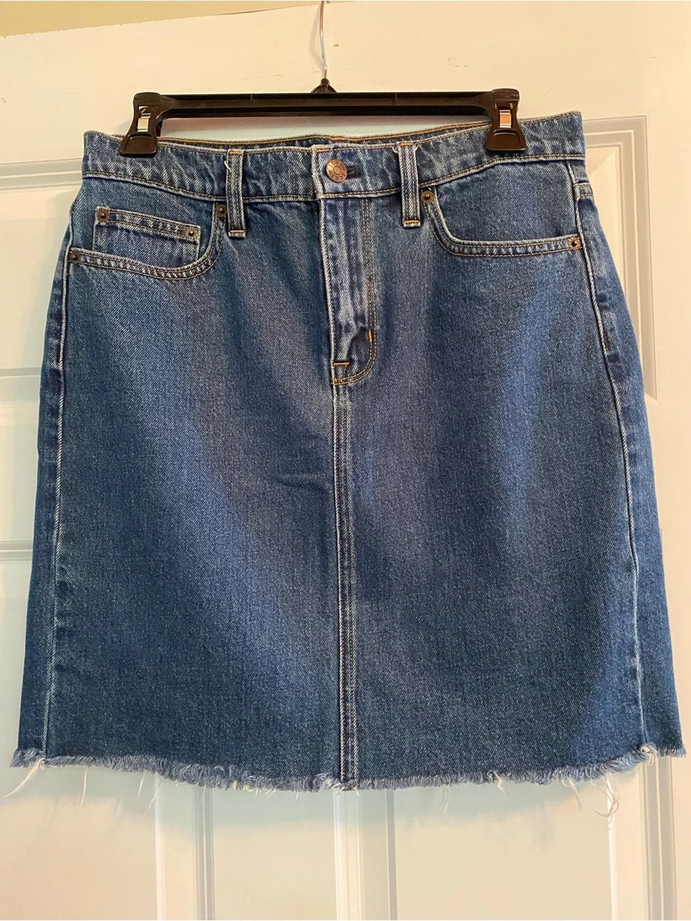 J. Crew Blue Denim Mini Skirt - Raw Hem